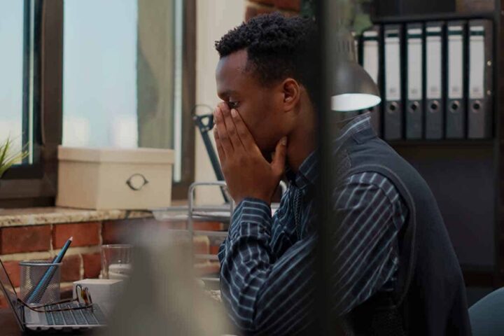 Anxious Man At Work